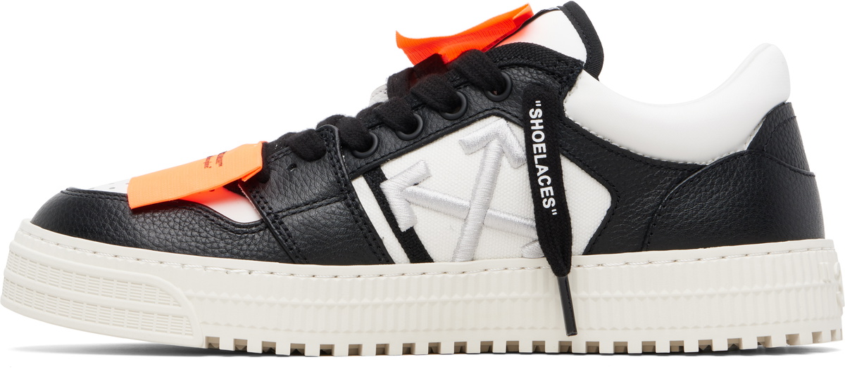 Off-White White & Black 3.0 Court Low Top Sneakers