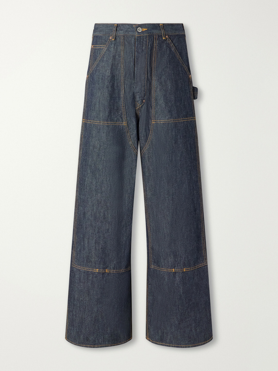 FULLCOUNT - Double-Knee Wide-Leg Jeans - Blue