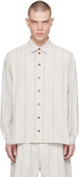XENIA TELUNTS White & Blue Stripe Daily Shirt
