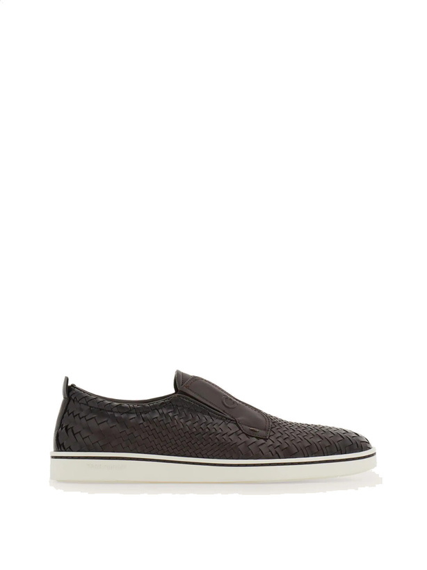 Photo: Ferragamo Mens Derby slip-on in Brown