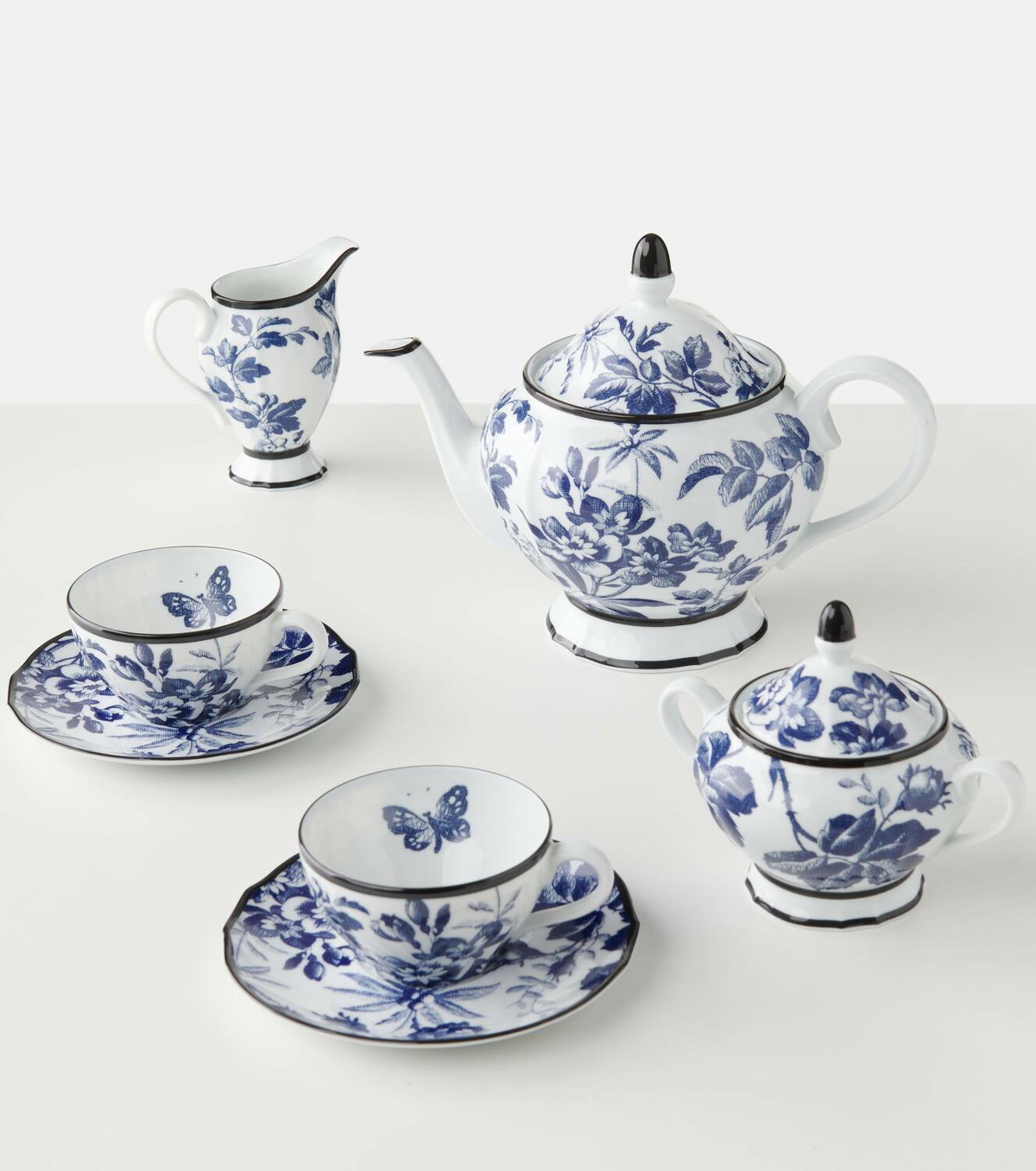 Gucci Herbarium set of 2 teacups and saucers
