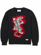 Wacko Maria - Tim Lehi Intarsia Wool Sweater - Black