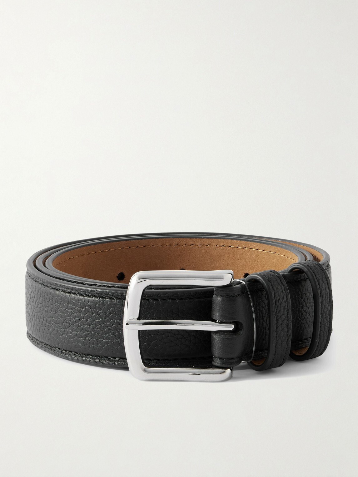 George Cleverley - 3cm Full-Grain Leather Belt - Black