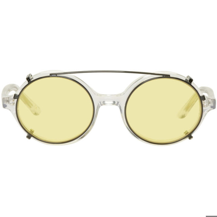 Photo: Han Kjobenhavn Transparent and Yellow Doc Clip-On Sunglasses