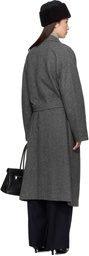 LE17SEPTEMBRE Gray Double-Breasted Belted Coat