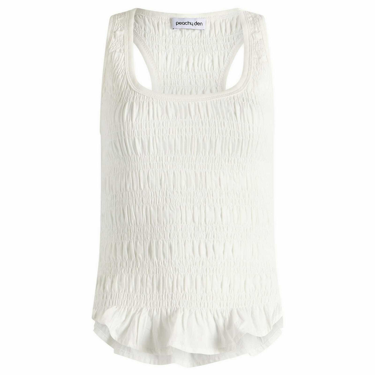 Peachy Den Women's Deba Shirred Tank in Porcelain