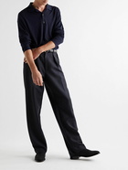 The Row - Marc Pleated Straight-Leg Wool and Mohair-Blend Trousers - Blue