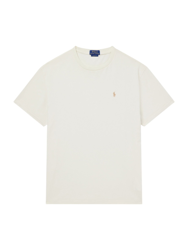 Photo: Polo Ralph Lauren - Logo-Embroidered Cotton-Jersey T-Shirt - Neutrals