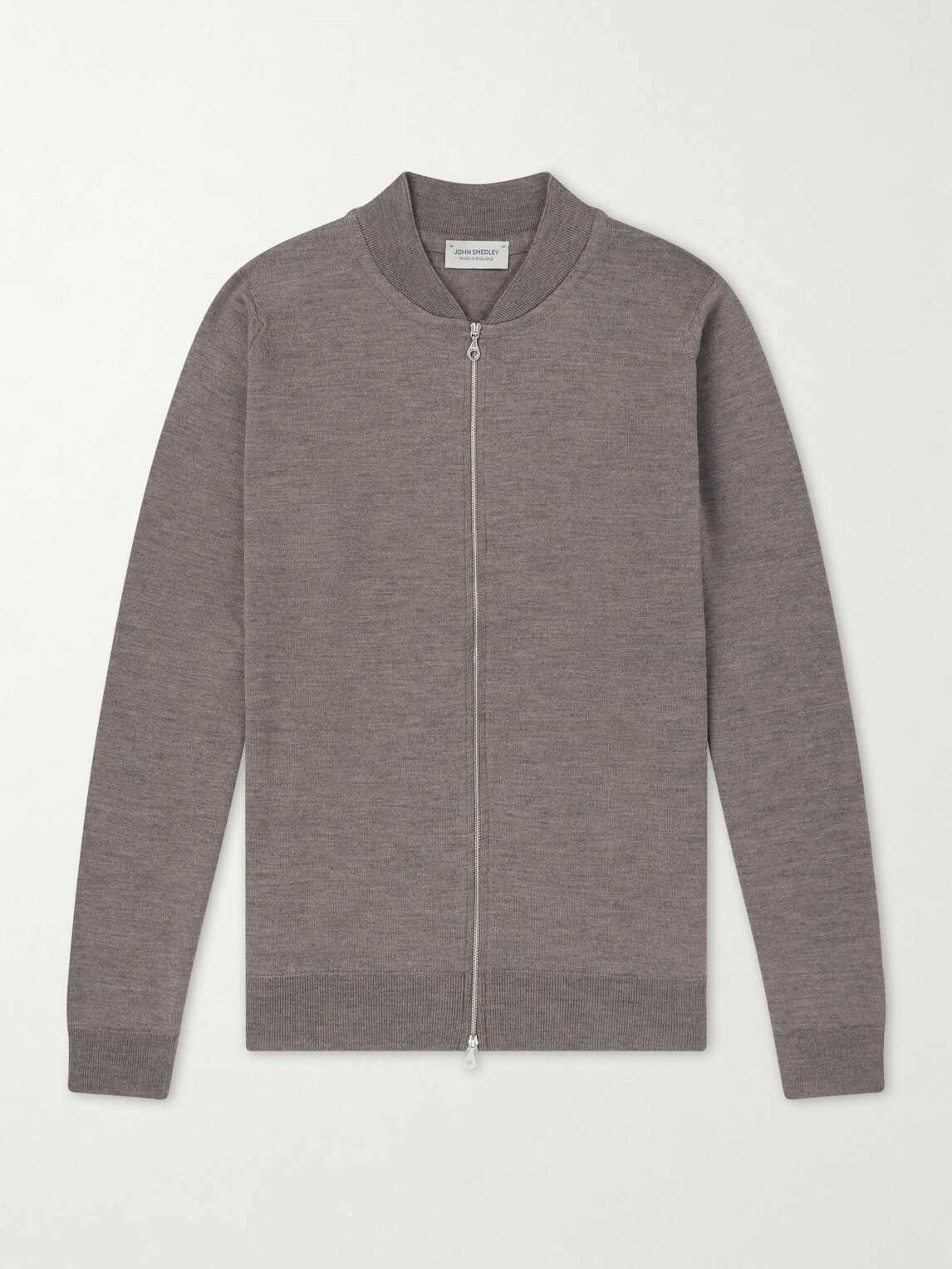 John Smedley - Maclean Merino Wool Zip-Up Sweater - Gray