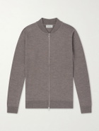 John Smedley - Maclean Merino Wool Zip-Up Sweater - Gray