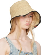 rag & bone Beige Jade Rollable Raffia Bucket Hat