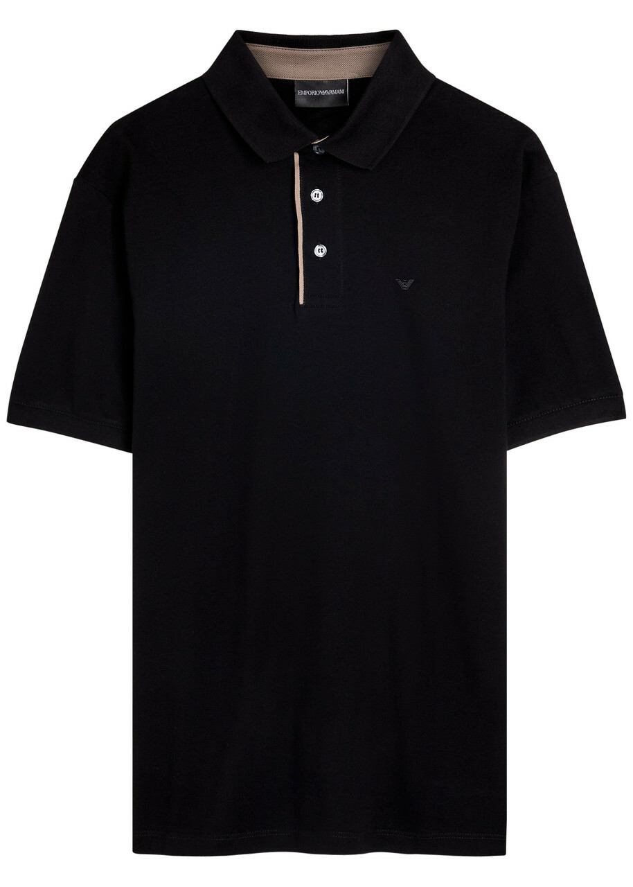 Emporio Armani Logo-embroidered Piqué Cotton Polo Shirt