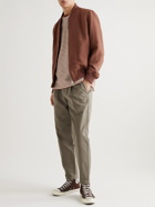 Mr P. - Textured Cotton and Linen-Blend Bomber Jacket - Red