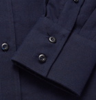 Brunello Cucinelli - Slim-Fit Cutaway-Collar Cotton-Twill Shirt - Men - Blue