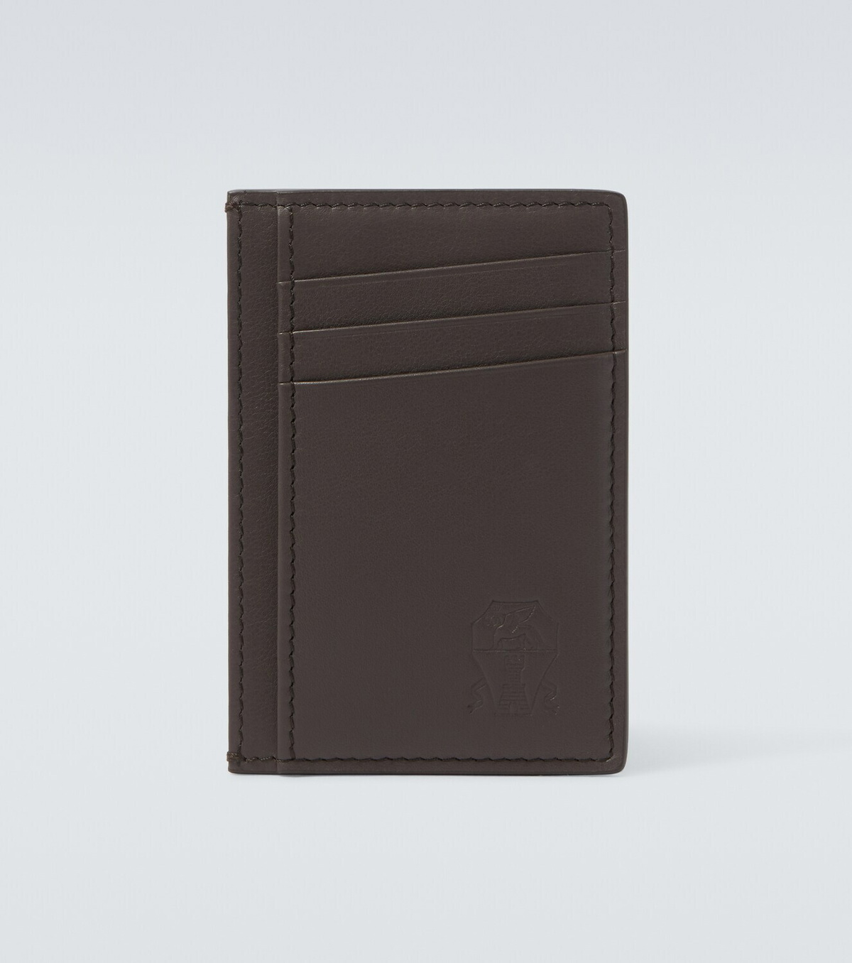 Brunello Cucinelli Debossed leather card holder