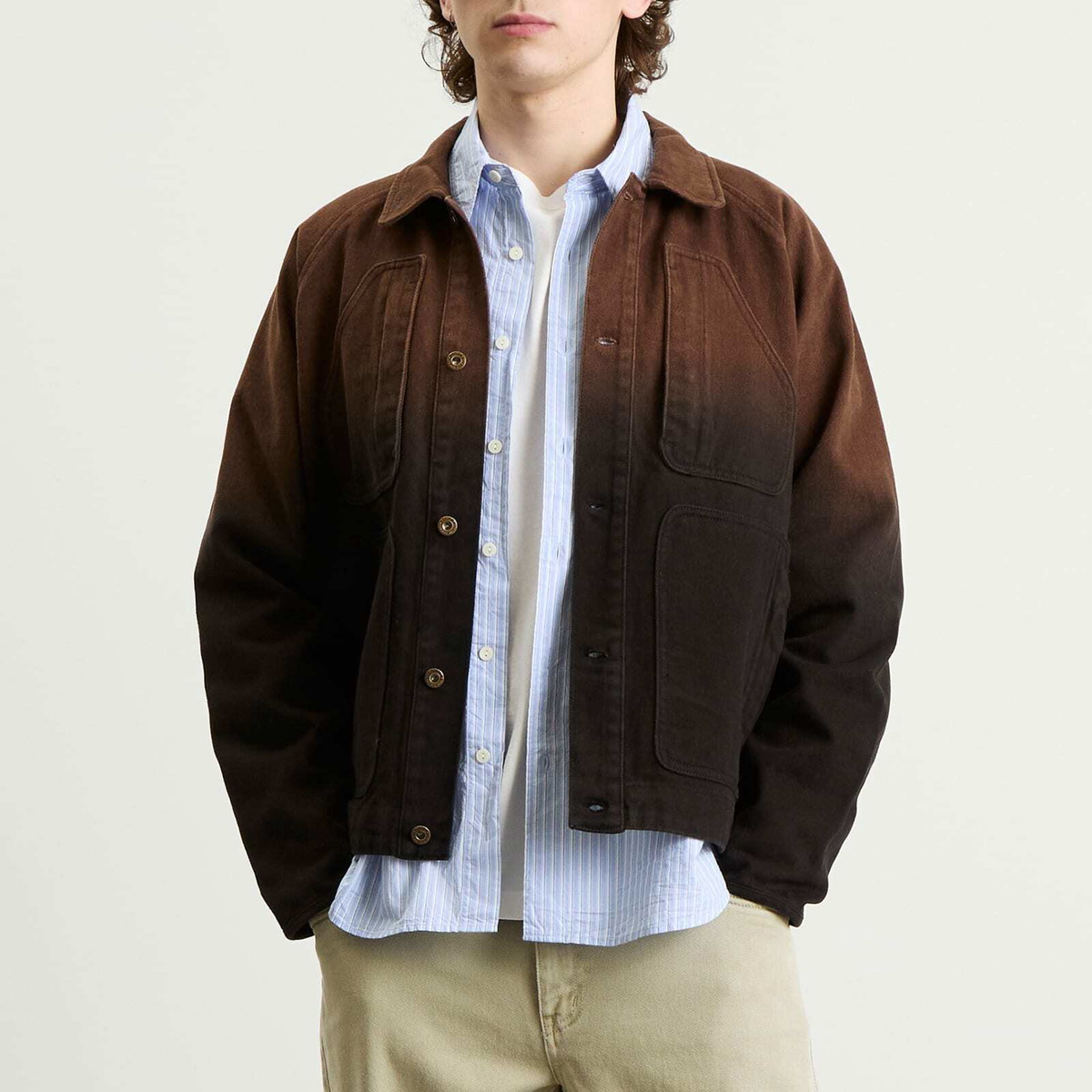 Dime Men's Dipped Chore Jacket in Brown