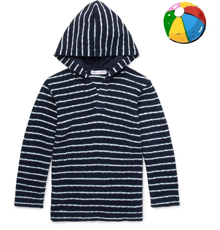 Photo: Orlebar Brown - Boys Ages 4 - 12 Harley Striped Cotton-Terry Hoodie - Men - Navy