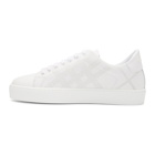 Burberry White Leather Perforated Sneakers