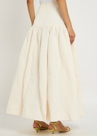 Clea Denver Jacquard Woven Midi Skirt Cream
