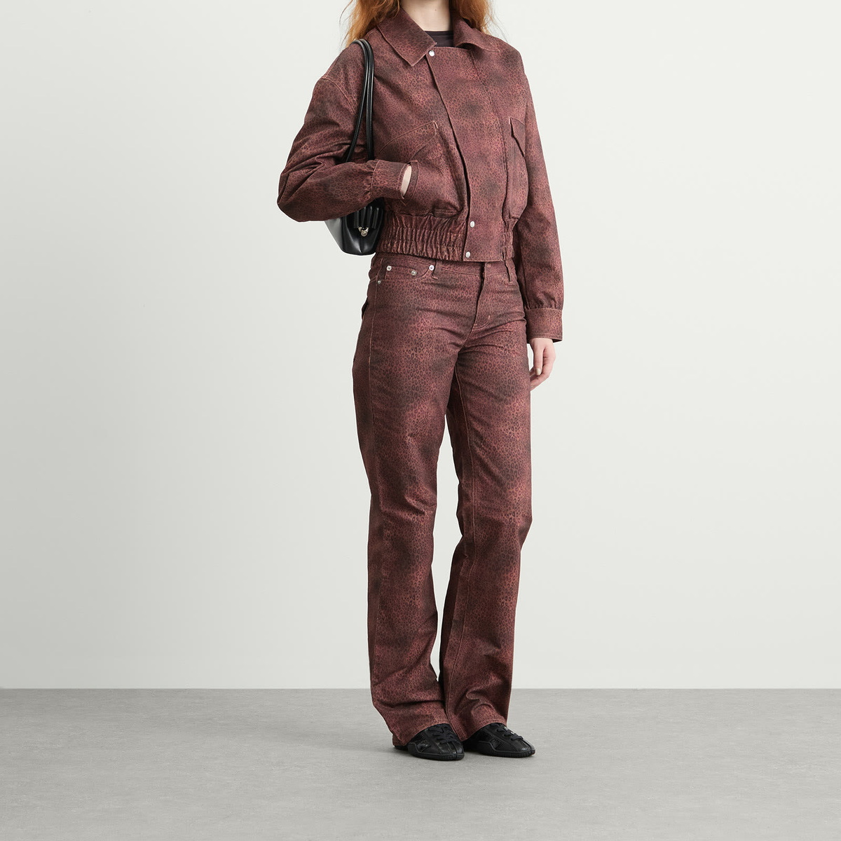 Peachy Den Women's Cicely Jacket in Red Leopard