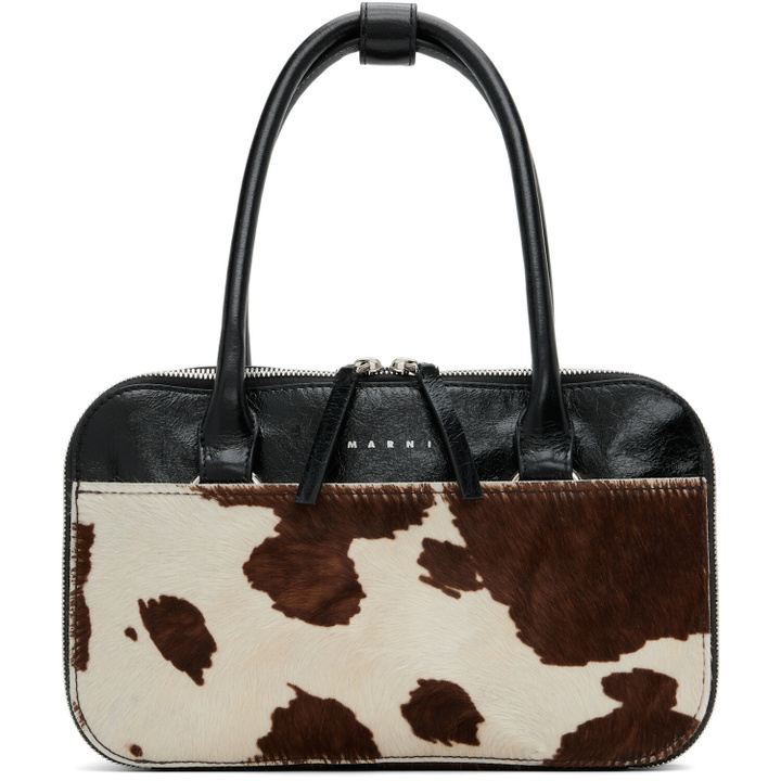 Photo: Marni Black & Brown Small Cow Print Bowling Bag