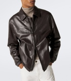 Canali Leather blouson jacket