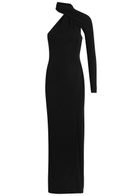 Courrèges One-shoulder Stretch-crepe Gown Black