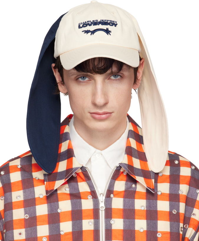 Photo: Charles Jeffrey LOVERBOY Off-White & Navy Colour Block Bunny Cap