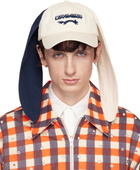 Charles Jeffrey LOVERBOY Off-White & Navy Colour Block Bunny Cap