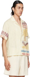 Bode Off-White Bread Feedsack Short Sleeve Shirt