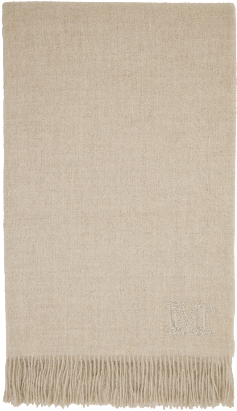 Max Mara Beige Silk Scarf