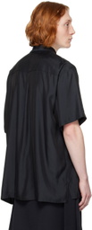 stein Black Oversized Open Collar Shirt