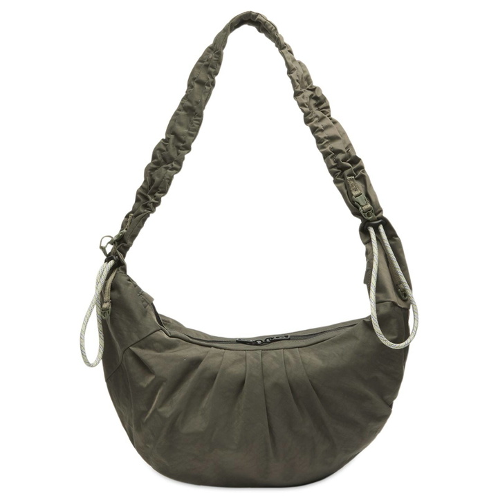 Photo: F/CE. Textured Twill Crossbody Bag in Charcoal 