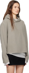 Rier Gray Fleece Crop Hoodie