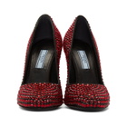 Prada Black and Red Crystal Heels