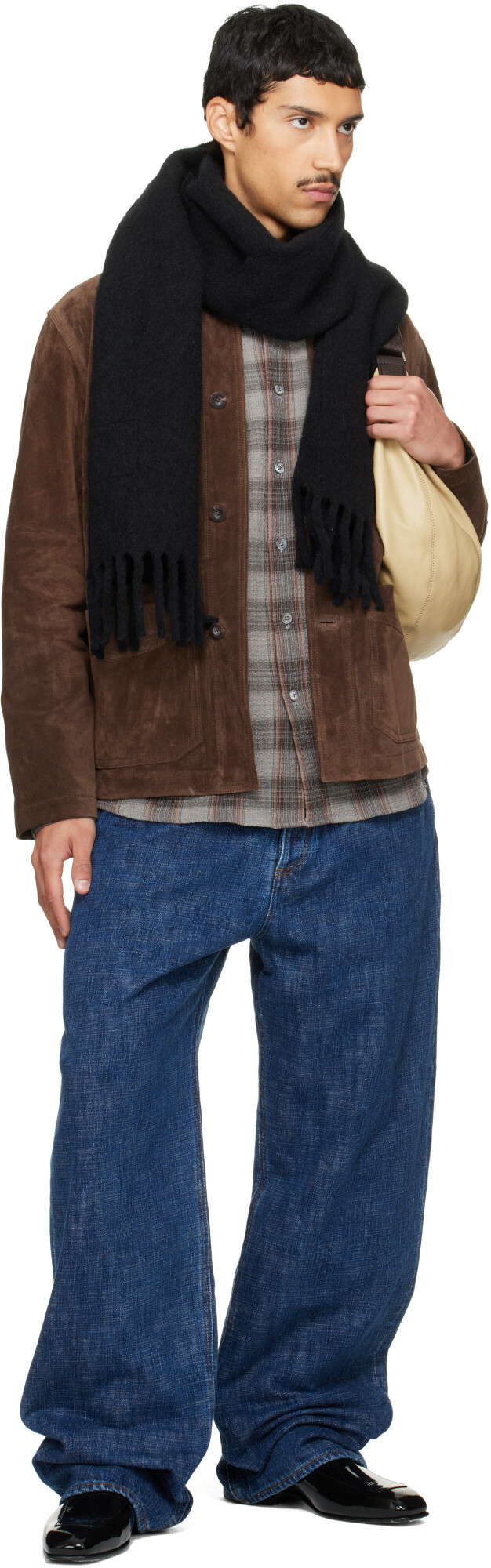 Drake's Brown Heavyweight Five-Pocket Chore Suede Jacket