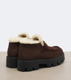 Prada Shearling-lined suede ankle boots