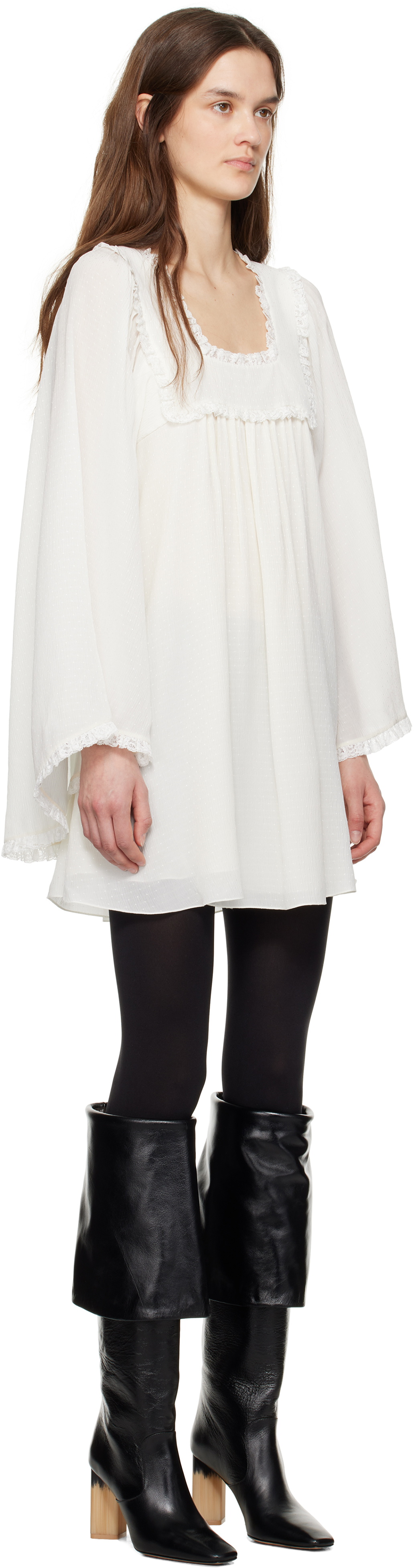 Chlo White Fluid Minidress Chloe
