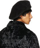 Needles Black Faux-Boa Beret