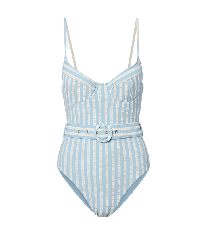 Photo: Simkhai Noa belted striped swimsuit