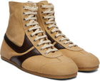 Dries Van Noten Beige Canvas High Top Sneakers