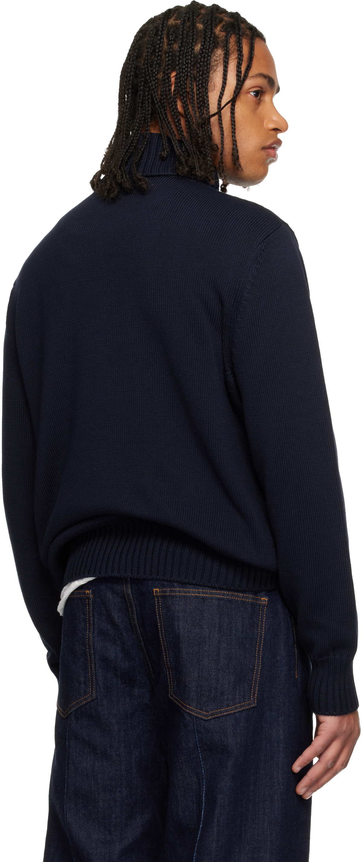 Givenchy Navy Cotton Turtleneck Sweater
