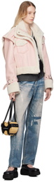 Feng Chen Wang Pink Paneled Faux-Leather Jacket