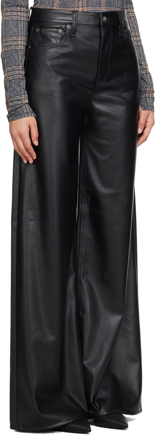 rag & bone Black Sofie Faux-Leather Trousers