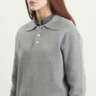 DUNST Women's Collared Sweater in Melange Grey