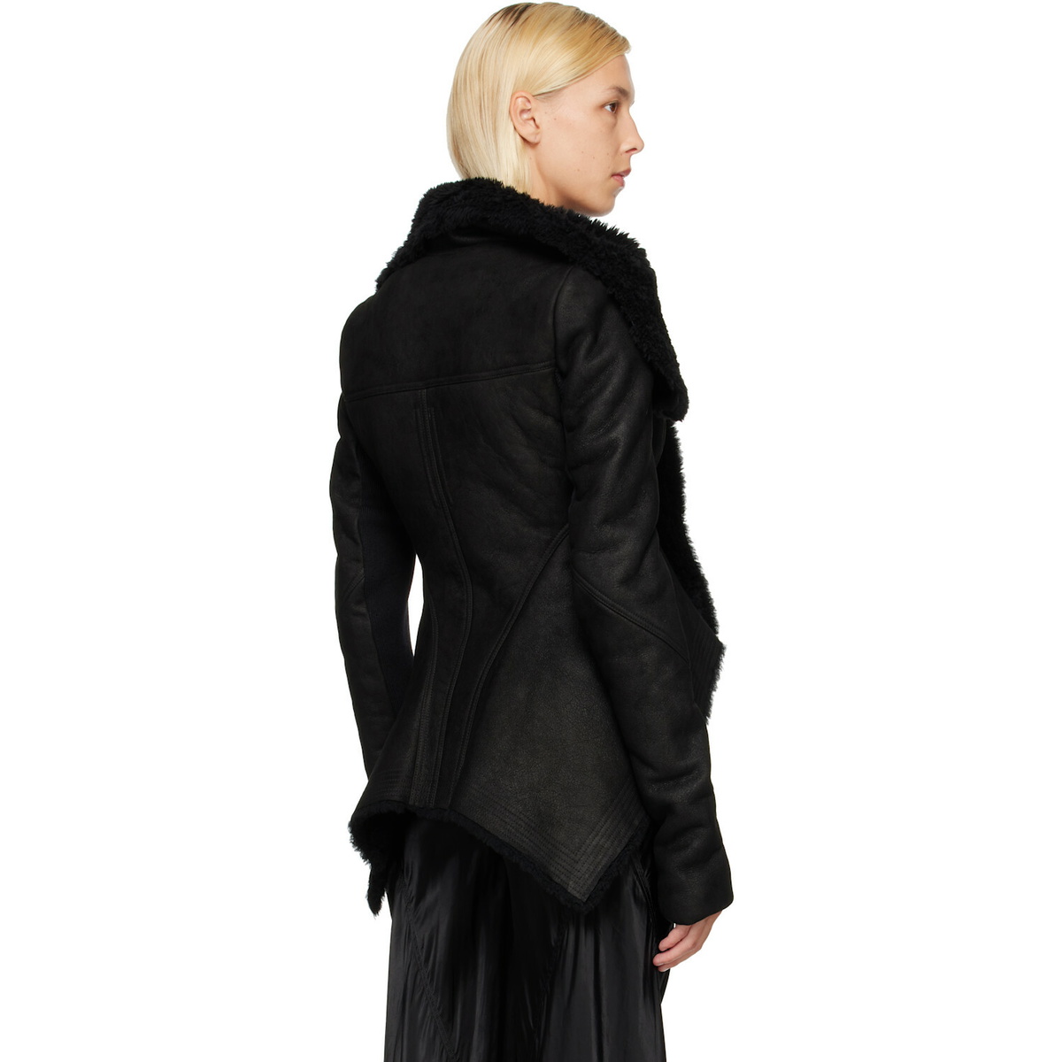 Rick Owens Black Tower Naska Shearling Jacket