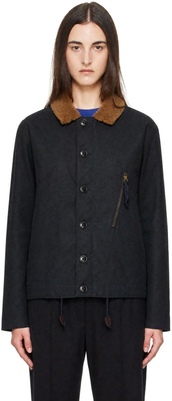 Photo: Barbour Navy Macklow Waxed Jacket