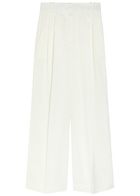 Another Tomorrow Pleated Wide-leg Trousers White