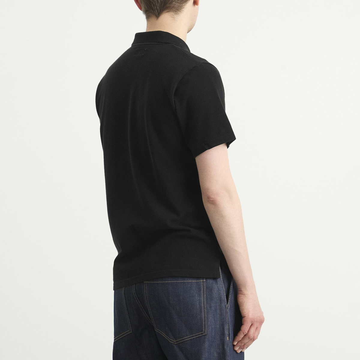 Universal Works Men's Piquet Vacation Polo in Black