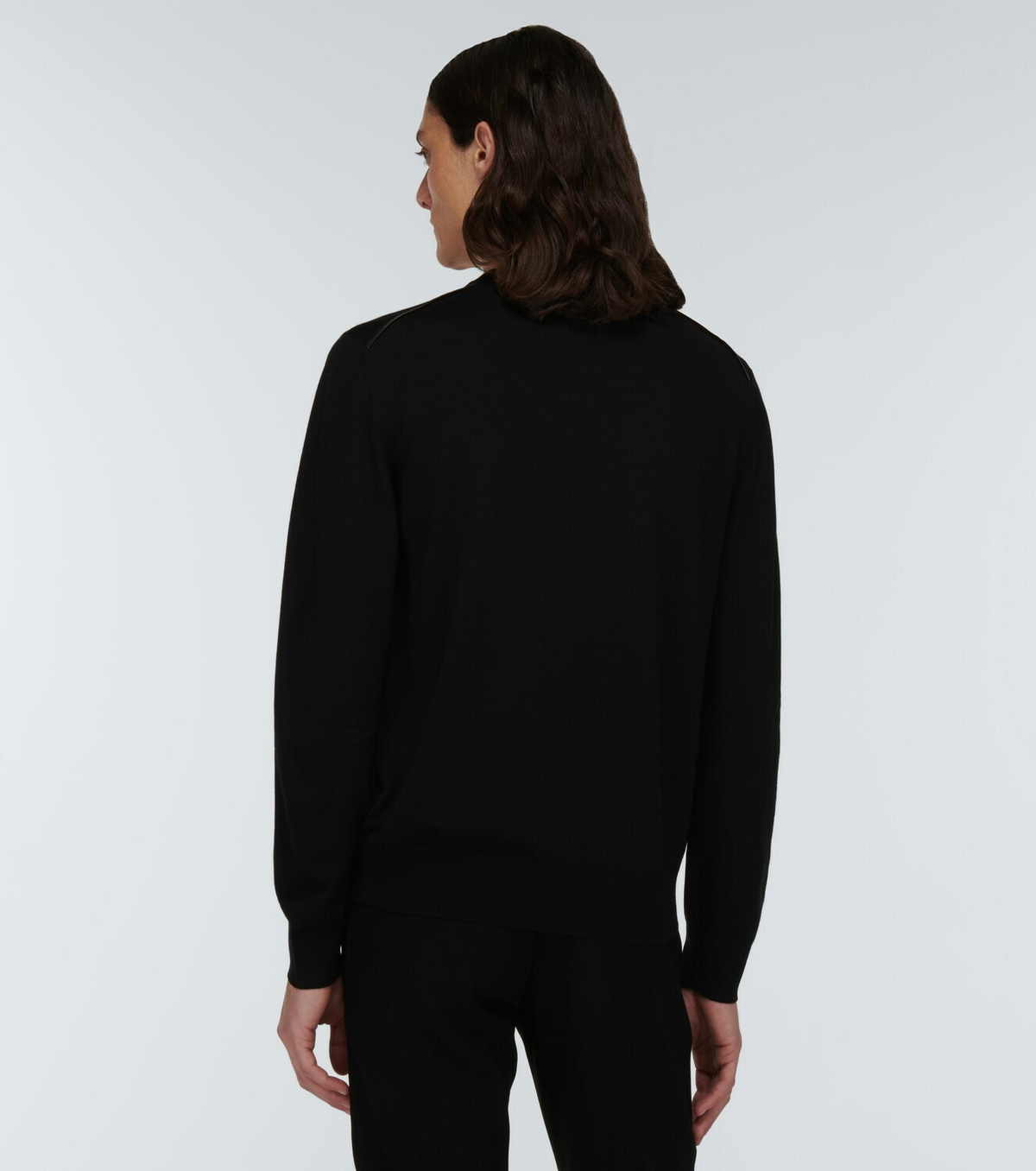 Berluti Leather-trimmed wool sweater